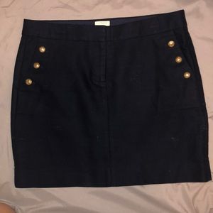 Navy Blue J. Crew Sailor Mini Skirt